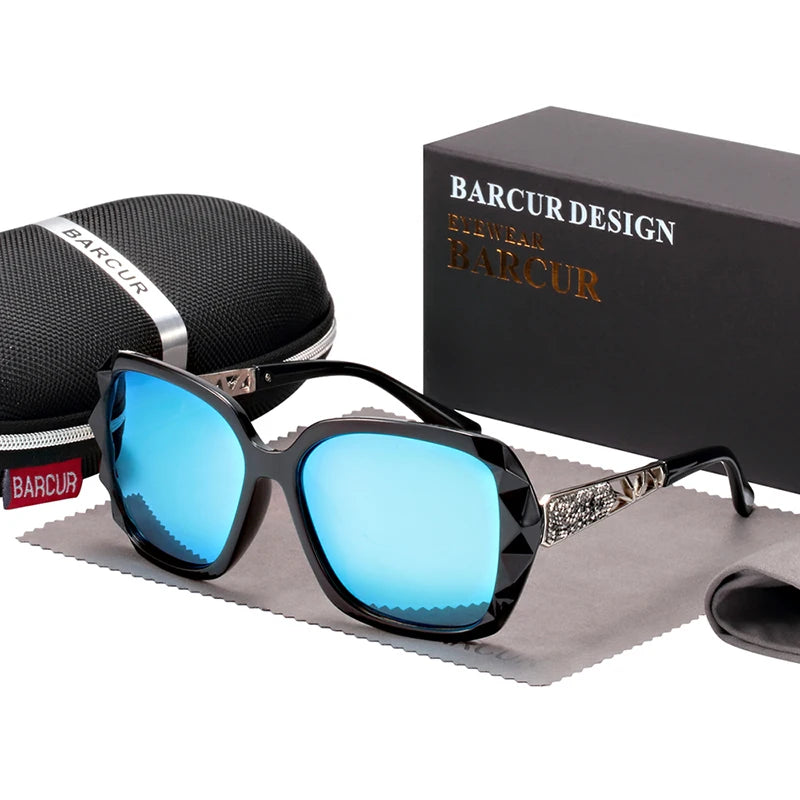 Óculos de Sol Feminino BARCUR – Polarizado com Proteção UV400 e Lente Degradê Fashion