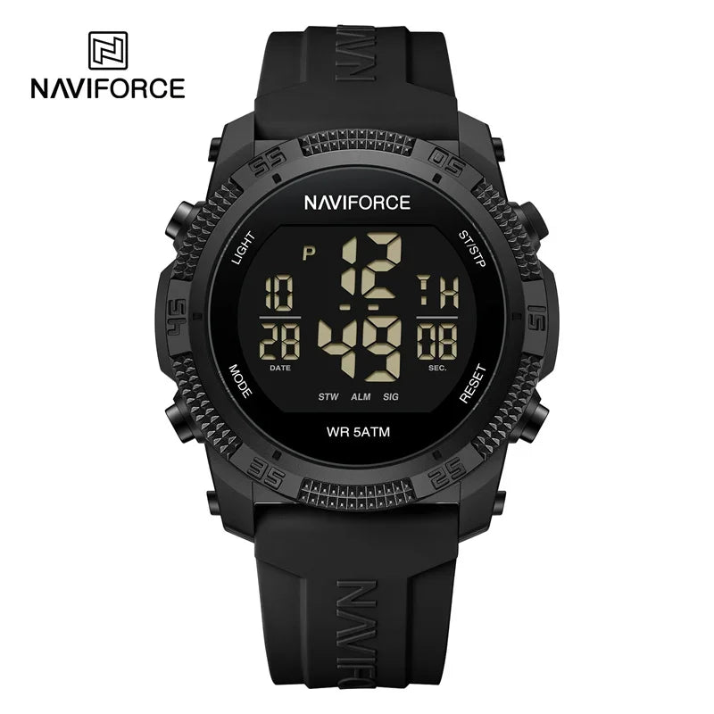 Relógio Masculino Digital NAVIFORCE NF7104 – Esportivo com Display LCD e Resistente à Água 5 ATM