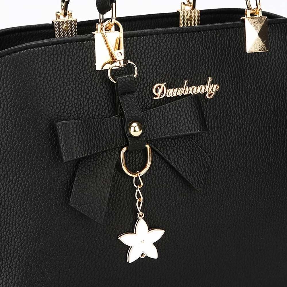 Bolsa de Ombro Elegante com Laço – Fashion, Versátil e com Múltiplos Compartimentos