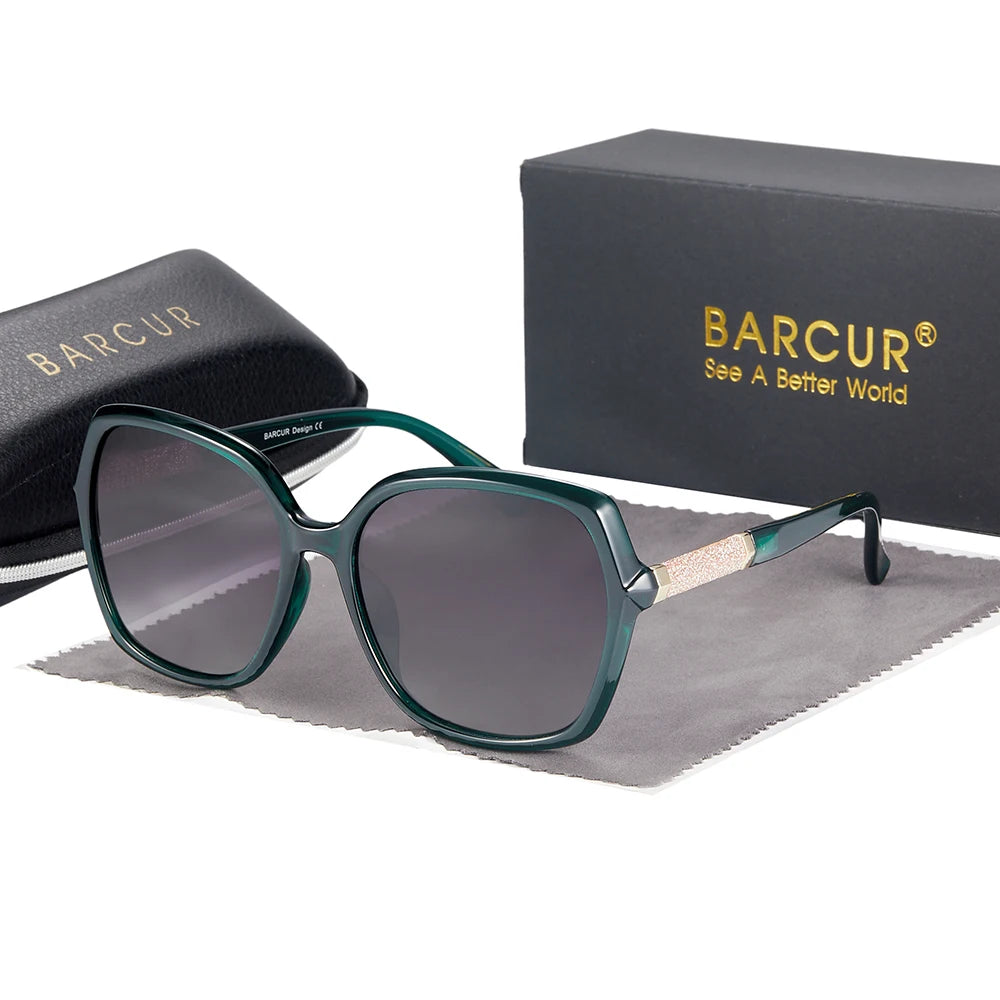 Óculos de Sol Feminino BARCUR – Polarizados UV400 com Lentes em Degradê e Armação Borboleta Fashion