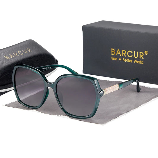 Óculos de Sol Feminino BARCUR – Polarizados UV400 com Lentes em Degradê e Armação Borboleta Fashion