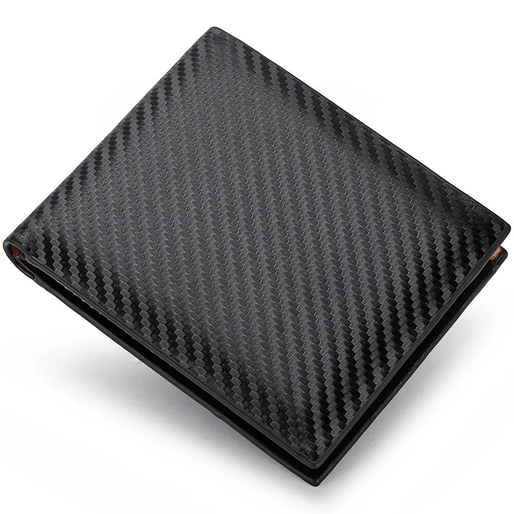 Carteira Masculina de Fibra de Carbono – Compacta, Elegante e com Zíper Integrado
