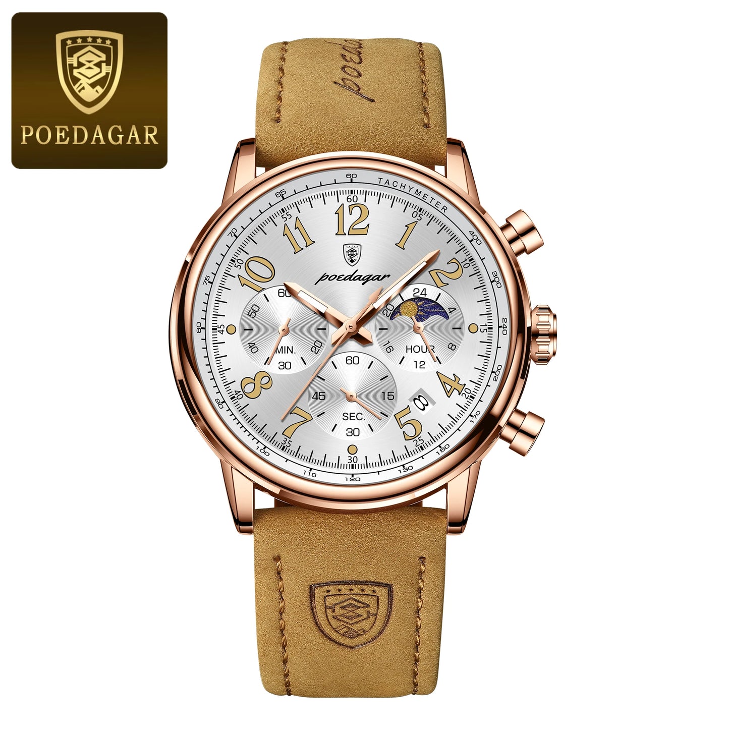 Relógio Masculino POEDAGAR Luxo – Quartzo com Pulseira em Nylon, Cronógrafo e à Prova d’Água