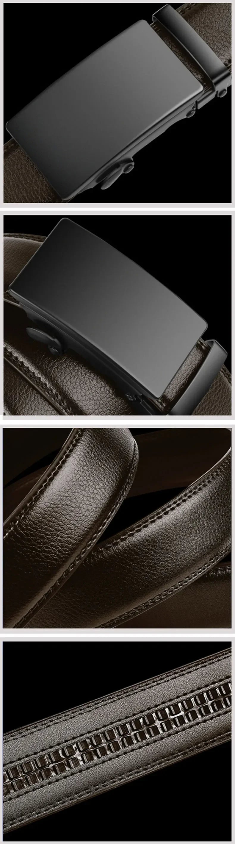 Cinto Masculino com Fivela Automática – Elegante para Negócios e Casual em Couro PU
