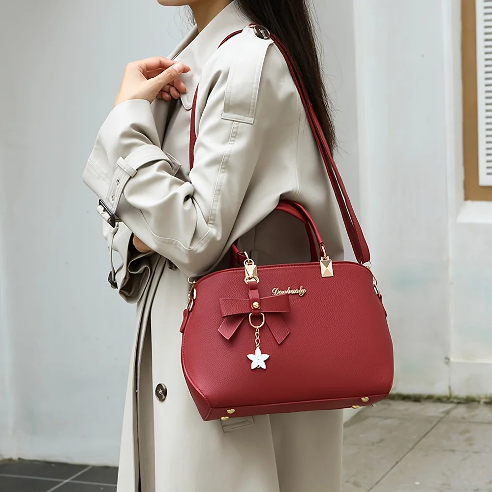 Bolsa de Ombro Elegante com Laço – Fashion, Versátil e com Múltiplos Compartimentos