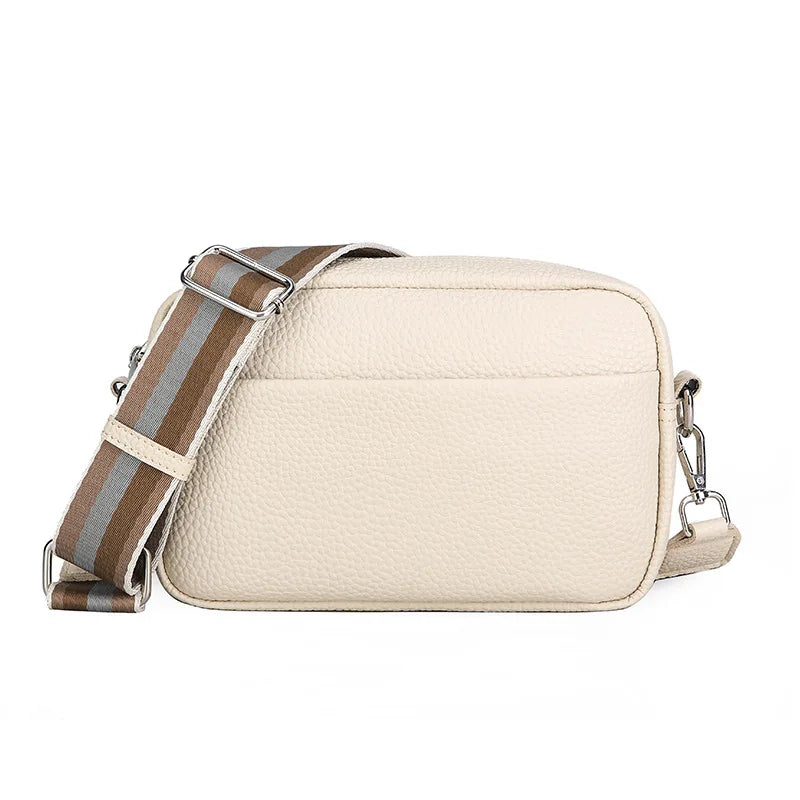 Bolsa Transversal Feminina Multi-Camadas em Couro PU – Fashion, Alça Larga e Confortável