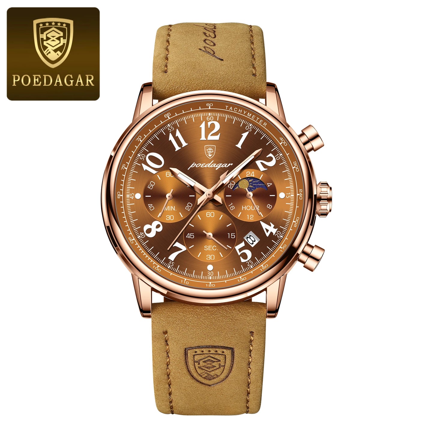 Relógio Masculino POEDAGAR Luxo – Quartzo com Pulseira em Nylon, Cronógrafo e à Prova d’Água