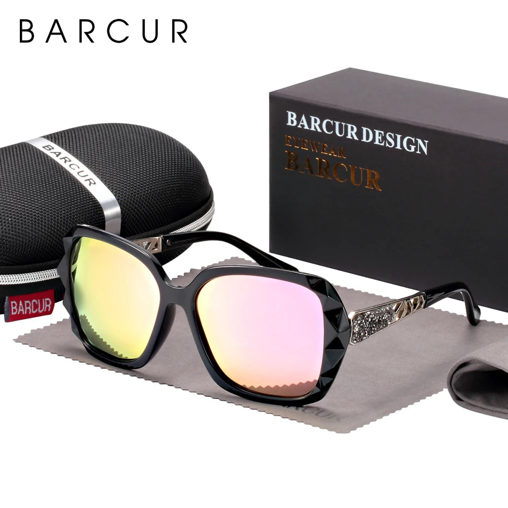 Óculos de Sol Feminino BARCUR – Polarizado com Proteção UV400 e Lente Degradê Fashion