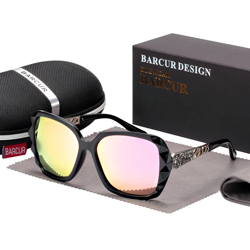 Óculos de Sol Feminino BARCUR – Polarizado com Proteção UV400 e Lente Degradê Fashion
