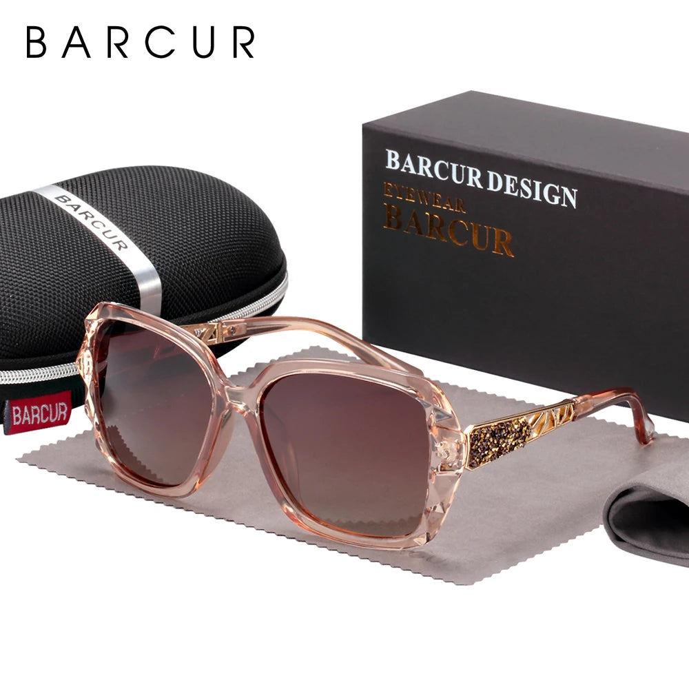 Óculos de Sol Feminino BARCUR – Polarizado com Proteção UV400 e Lente Degradê Fashion