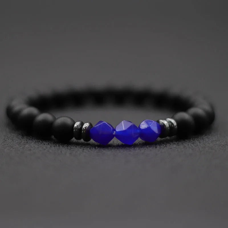 Pulseira Masculina Fashion com Pedras Naturais – Ônix, Olho de Tigre e Sodalita
