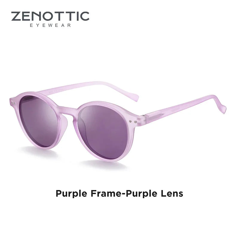 Óculos de Sol Redondo ZENOTTIC 2024 – Retrô Polarizado com Proteção UV400 e Estilo Vintage