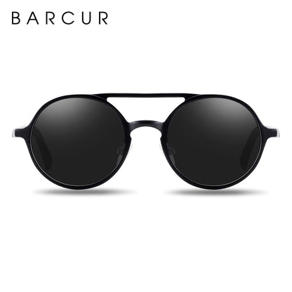 Óculos de Sol Redondo BARCUR Retrô Vintage UV400 – Luxo Masculino e Feminino