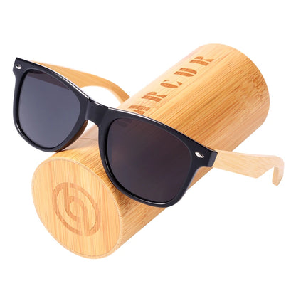Óculos de Sol Masculino BARCUR – Polarizado em Bambu com Proteção UV400 e Armação Verde