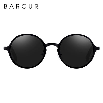 Óculos de Sol Redondo BARCUR Retrô Vintage UV400 – Luxo Masculino e Feminino
