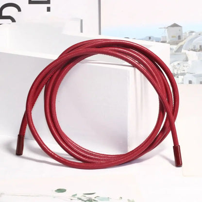 Cinto Fino em Couro PU – Estilo Laço Sem Furos para Vestidos, Jeans e Calças