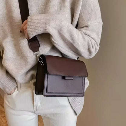 Bolsa Feminina em Couro PU – Designer Clássico, Compacta e Elegante para Viagens e Uso Diário