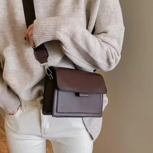 Bolsa Feminina em Couro PU – Designer Clássico, Compacta e Elegante para Viagens e Uso Diário