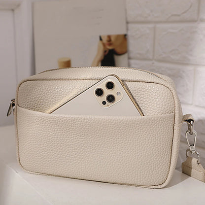 Bolsa Transversal Feminina Multi-Camadas em Couro PU – Fashion, Alça Larga e Confortável