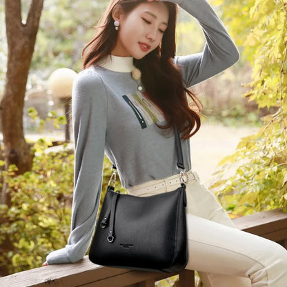 Bolsa Feminina de Ombro em Couro Macio – Designer de Luxo, Elegante e Versátil