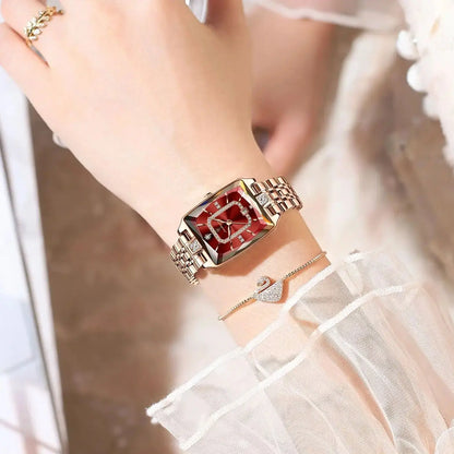 Relógio Feminino POEDAGAR – Luxo e Fashion, Aço Inoxidável, Data Automática e à Prova d’Água – Presente Elegante