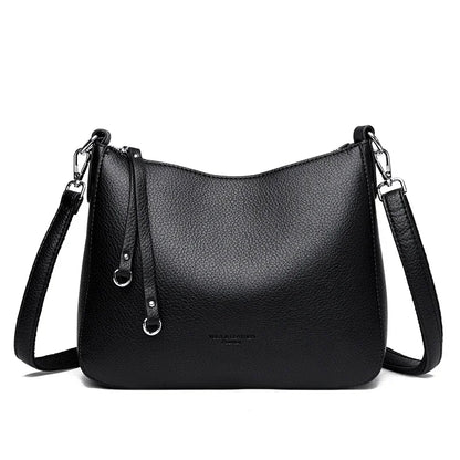 Bolsa Feminina de Ombro em Couro Macio – Designer de Luxo, Elegante e Versátil