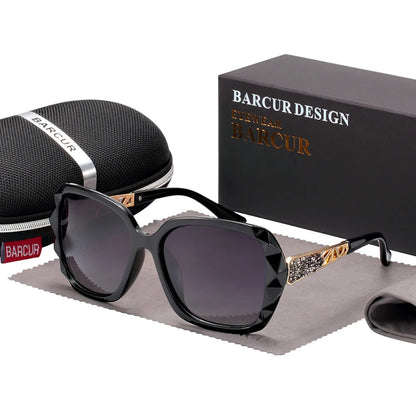 Óculos de Sol Feminino BARCUR – Polarizado com Proteção UV400 e Lente Degradê Fashion
