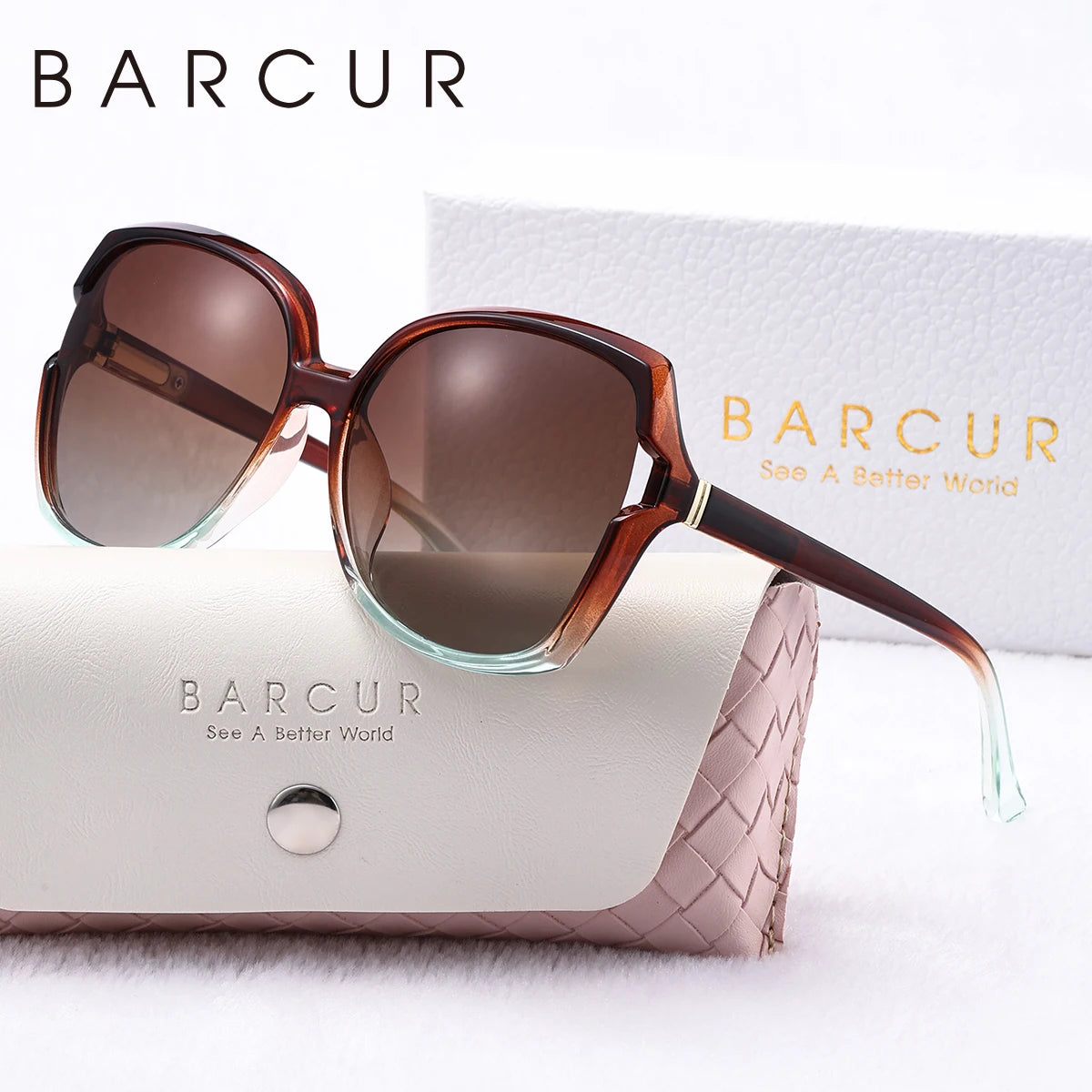 Óculos de Sol Feminino BARCUR Fashion – Polarizado com Lente Degradê e Proteção UVA/UVB