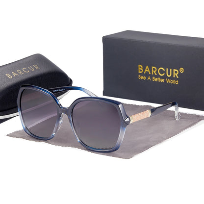 Óculos de Sol Feminino BARCUR – Polarizado com Proteção UV400 e Lente Degradê Fashion