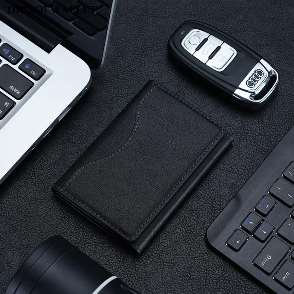 Trifold Magnetic PhonCarteira Magnética Trifold para iPhone – Porta-Cartões em Couro PU com MagSafe e Suportee Wallet PU Leather Card Bag Magsafe Card Holder Wallet for Apple IPhone 16 15 12 13 14 Pro Max Plus Mini