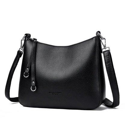Bolsa Feminina de Ombro em Couro Macio – Designer de Luxo, Elegante e Versátil