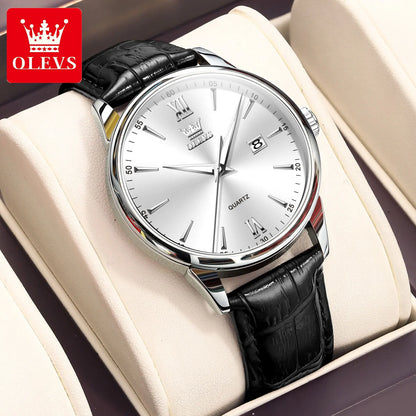 Relógio Masculino OLEVS Luxo – Quartzo em Aço Inoxidável Fashion Business à Prova d’Água