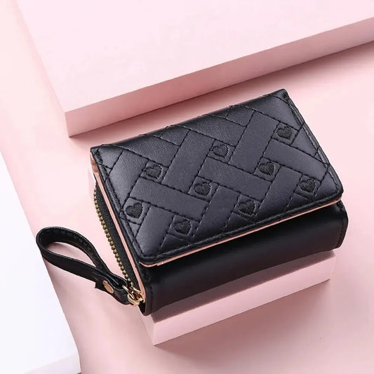 Carteira Feminina Compacta em PVC e Poliéster – Leve, Elegante e Resistente