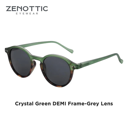 Óculos de Sol Redondo ZENOTTIC 2024 – Retrô Polarizado com Proteção UV400 e Estilo Vintage
