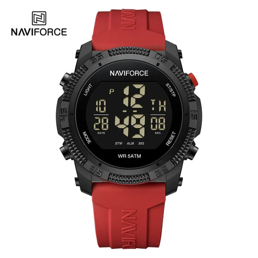 Relógio Masculino Digital NAVIFORCE NF7104 – Esportivo com Display LCD e Resistente à Água 5 ATM