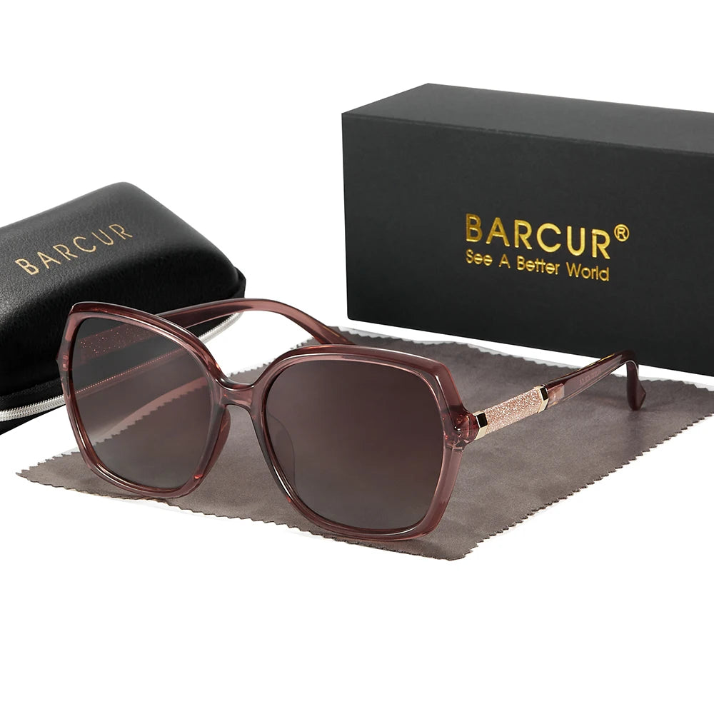 Óculos de Sol Feminino BARCUR – Polarizados UV400 com Lentes em Degradê e Armação Borboleta Fashion
