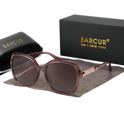 Óculos de Sol Feminino BARCUR – Polarizados UV400 com Lentes em Degradê e Armação Borboleta Fashion