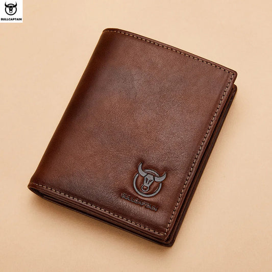 Carteira Masculina BULLCAPTAIN em Couro Legítimo – Compacta, Multifuncional e de Alta Qualidade