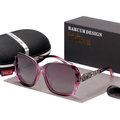 Óculos de Sol Feminino BARCUR – Polarizado com Proteção UV400 e Lente Degradê Fashion