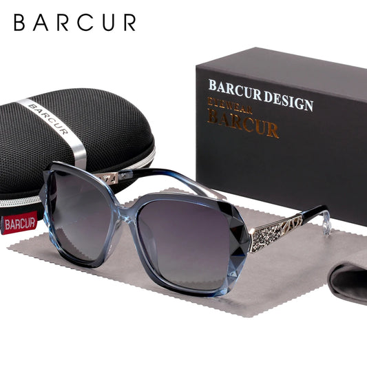 Óculos de Sol Feminino BARCUR – Polarizado com Proteção UV400 e Lente Degradê Fashion