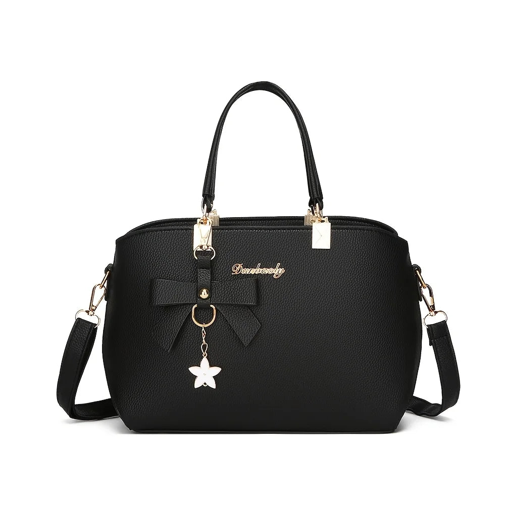 Bolsa de Ombro Elegante com Laço – Fashion, Versátil e com Múltiplos Compartimentos