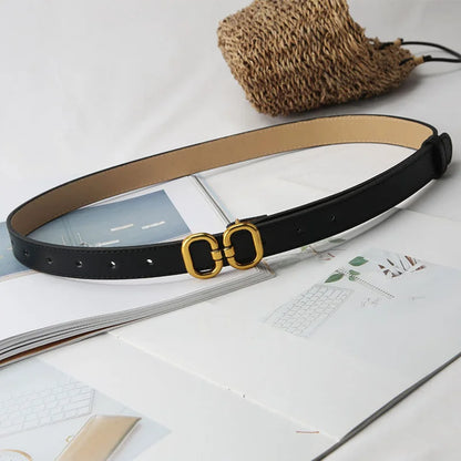 Cinto Feminino em Couro PU Fashion – Fivela Metálica Versátil para Jeans, Vestidos e Calças