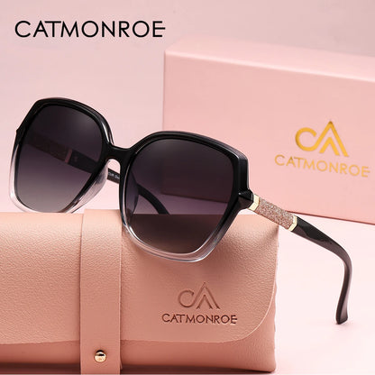 Óculos de Sol Feminino CATMONROE – Luxo com Lentes Polarizadas UV400, Armação Borboleta e Caixa de Presente Rosa
