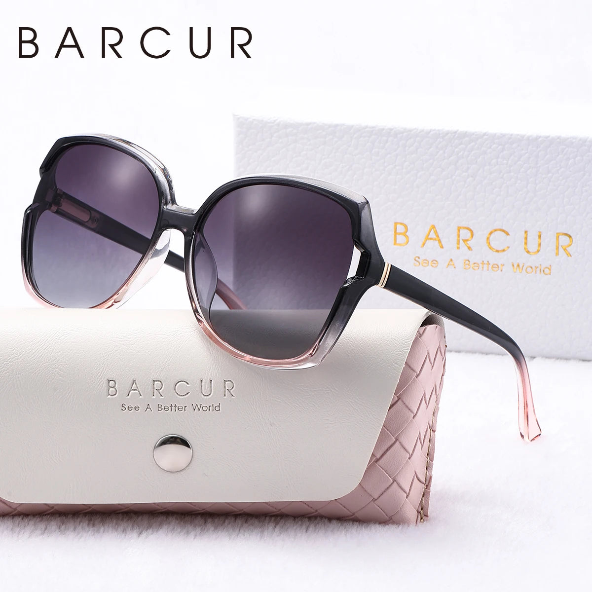 Óculos de Sol Feminino BARCUR Fashion – Polarizado com Lente Degradê e Proteção UVA/UVB