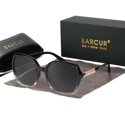 Óculos de Sol Feminino BARCUR – Polarizado com Proteção UV400 e Lente Degradê Fashion