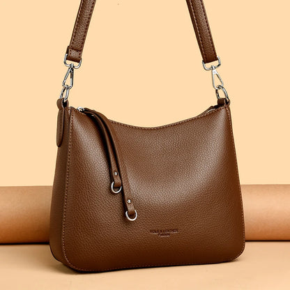 Bolsa Feminina de Ombro em Couro Macio – Designer de Luxo, Elegante e Versátil
