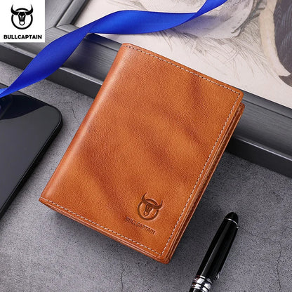 Carteira Masculina BULLCAPTAIN em Couro Legítimo – Compacta, Multifuncional e de Alta Qualidade