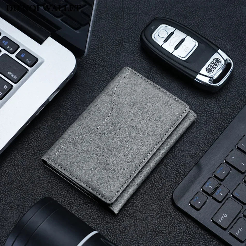 Trifold Magnetic PhonCarteira Magnética Trifold para iPhone – Porta-Cartões em Couro PU com MagSafe e Suportee Wallet PU Leather Card Bag Magsafe Card Holder Wallet for Apple IPhone 16 15 12 13 14 Pro Max Plus Mini