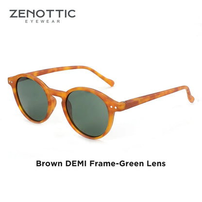 Óculos de Sol Redondo ZENOTTIC 2024 – Retrô Polarizado com Proteção UV400 e Estilo Vintage