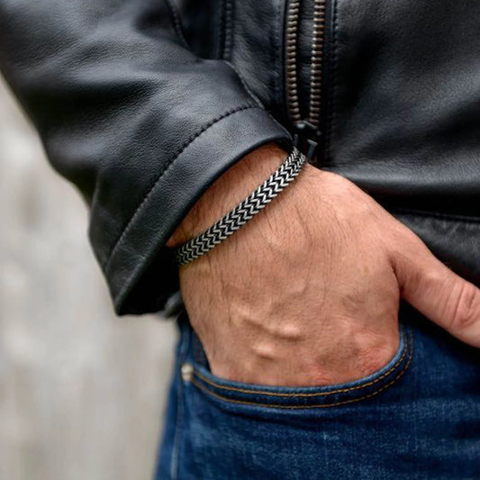 Pulseira Masculina Aço Inoxidável Bali – Corrente Dupla Franco Foxtail Estilo Trendy